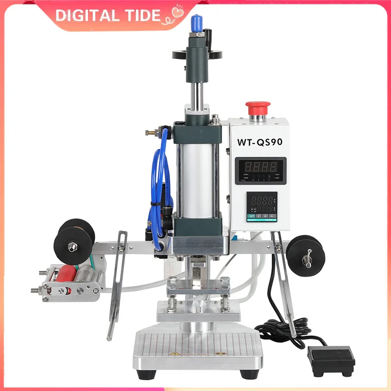 

WT-QS90 Desktop Pneumatic Hot Stamping Machine Leather LOGO Mark Embossing Machine Wood Hot Stamping Machine