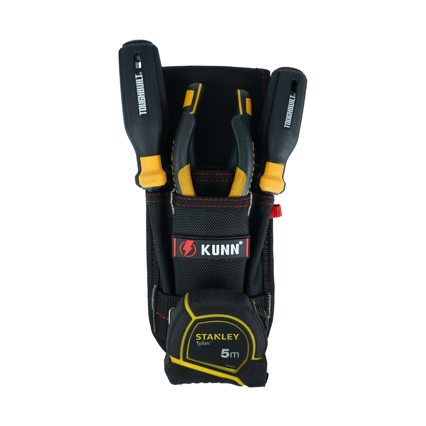 KUNN Small Tool Pouch with Belt Clip, Utility Tool Organizer with Tape Measure Holder, Electrician Tool Pouch for Belt