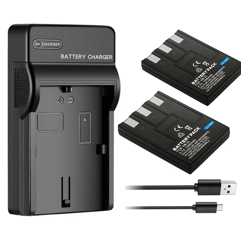

1200mAh NB-3L NB3L Battery +Charger for Canon Powershot SD10 SD100 SD110 SD500 SD550 IXY D30 Digital 30 IXUS 700 750 I II IIS I5