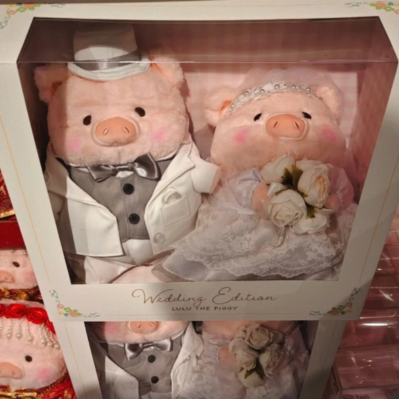 Lulu o piggy enlatado porco ocidental casamento e casamento chinês bonito boneca anime figura de ação periférica casamento coletar presente brinquedo