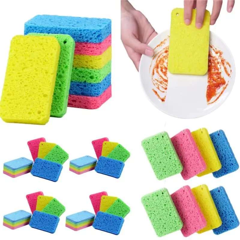 1-2PCS Cleaning Sponge RubsBrush Descaling Compress Clean Rub Sponge Wipe For Cooktop Pot Compressed Rubs Kitchen Cleaning Tools