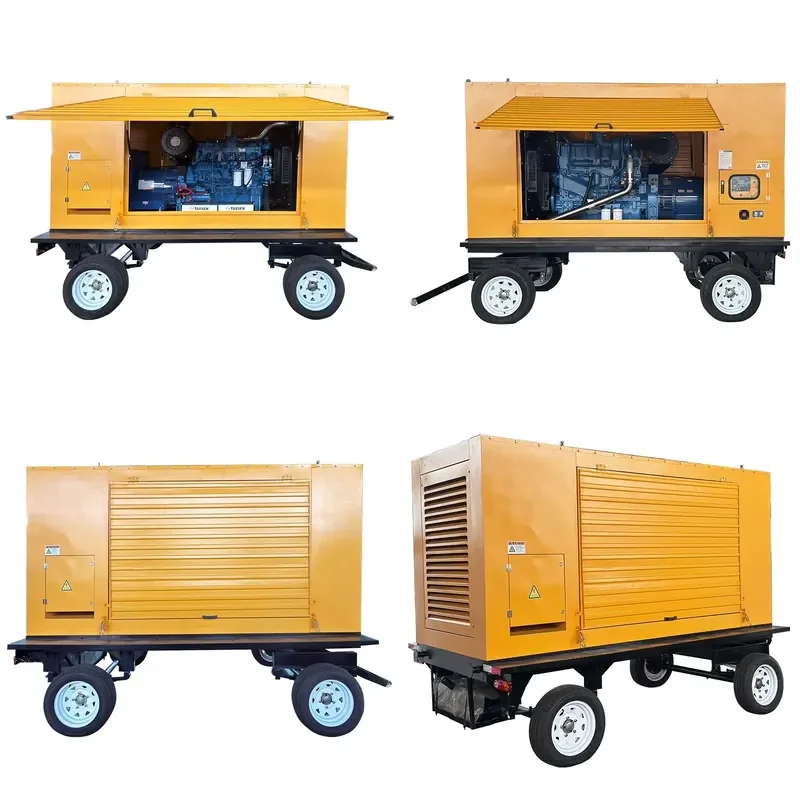 20kW 30kW 50kW 300KW Trailer Type Genset Power Silence Generators Water Cooling System Portable Silent Generator Set