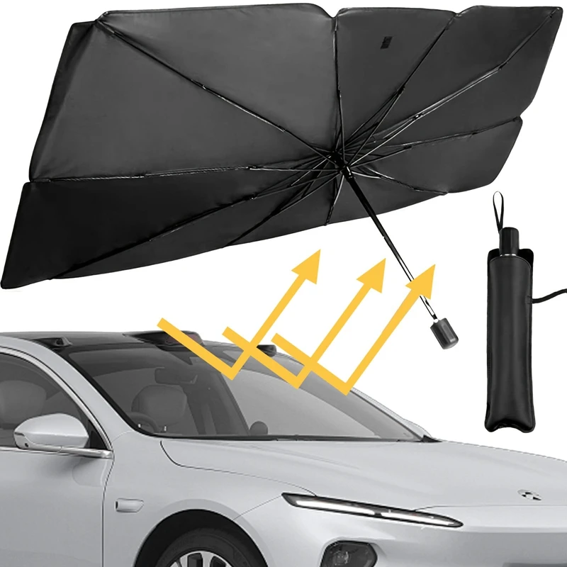 LEIBOO Car Sunshade Umbrella Car Sunshade Retractable Sunscreen Heat Insulation Front Windshield Parasol Car Interior Protection