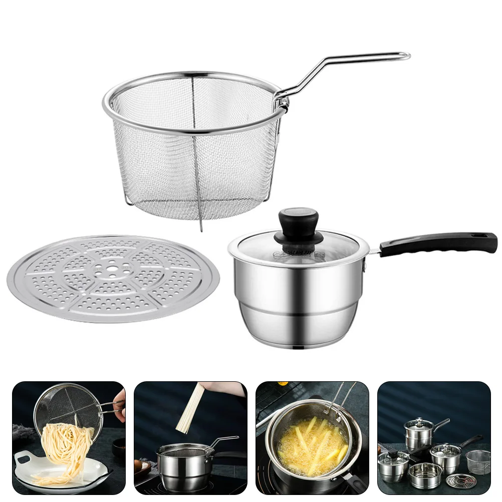 

1 Set Stainless Steel Milk Food Steamer Large Capacity Cooking Pot Corrosion Resistant Stackable Kitchen Supplies Stock Pot With