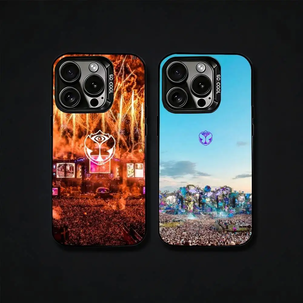 

T-Tomorrowland Phone Case For iPhone17, 16,15,14,13,12 Pro Max Black Candy Matte Shockproof Cover