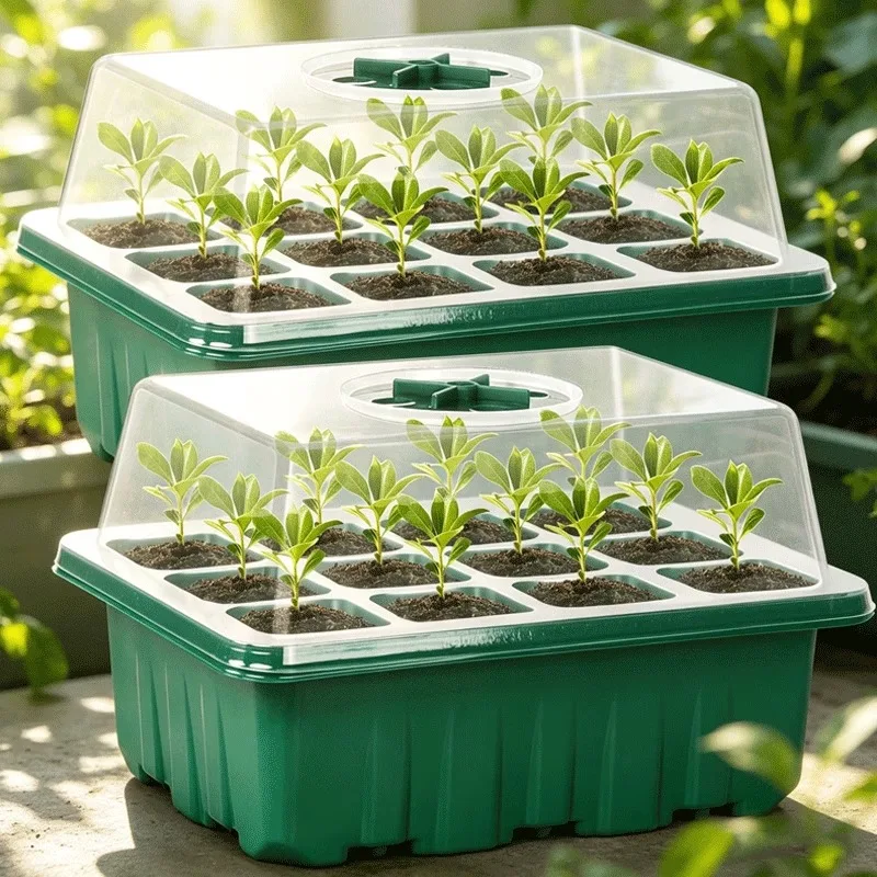 3pcs Seed Starter Tray Mini Greenhouse Germination Kit with Humidity Dome Plant Seedling Growing Tray with Base Propagation Kit