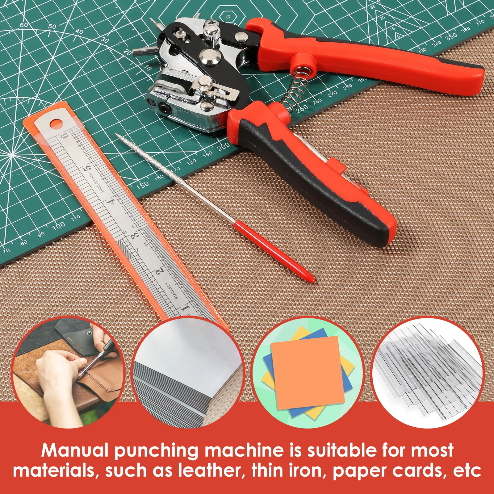 الجلود ثقب لكمة أدوات جلدية لكمة ذو طيات متعددة الوظائف حزام ناخس لتقوم بها بنفسك أداة ملاكمة حزام ثقب الناخس الحرف أداة