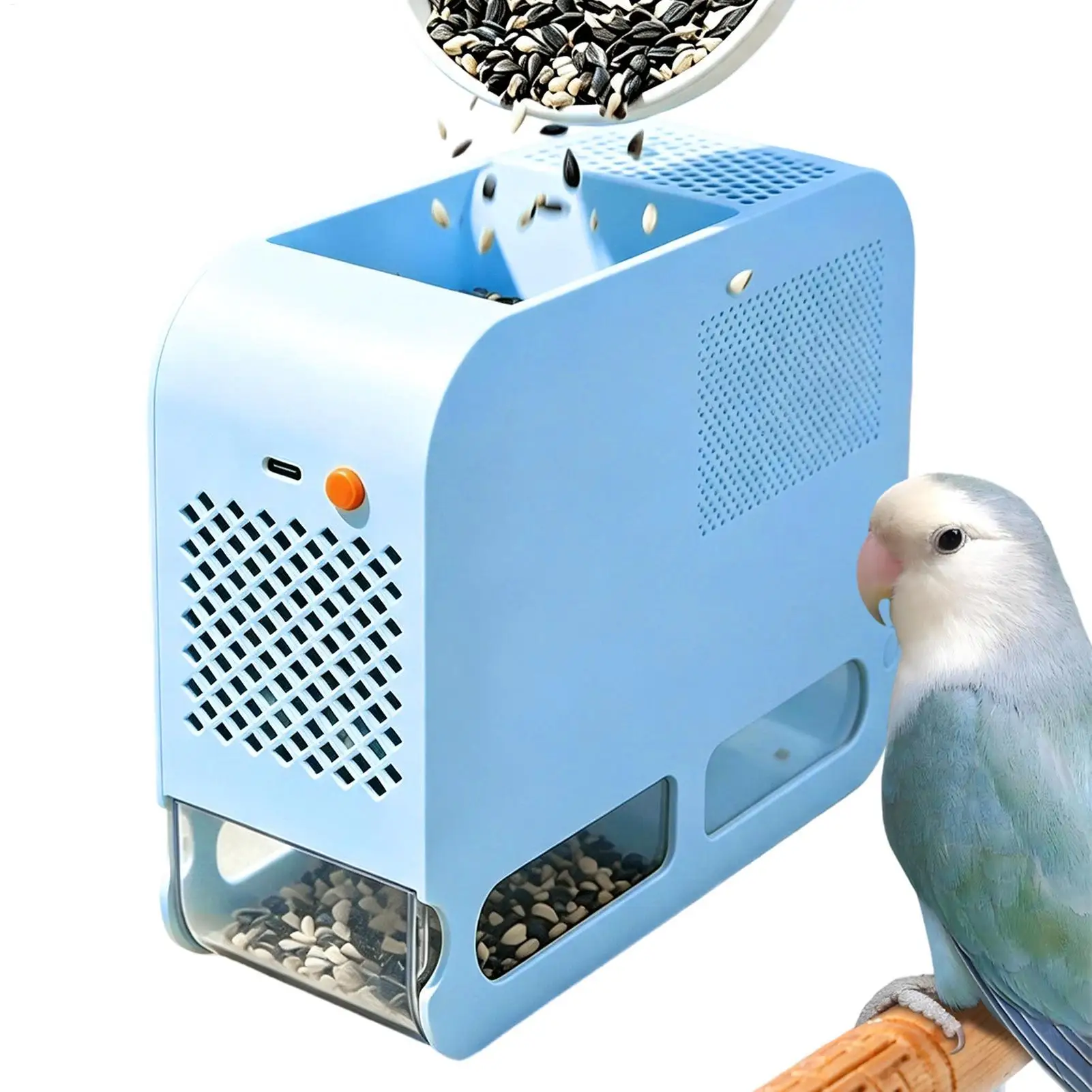 Elektrische Vogelfutter-Schalenbläsemaschine, effizient, mit einstellbarer Geschwindigkeit, Vogelfutter-Separator, einfache Reinigung, spart Zeit für den Getreideanbau auf dem Bauernhof – Detail 2