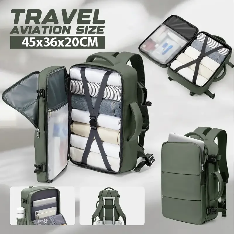 حقيبة ظهر Easyjet Cabin مقاس 45 × 36 × 20، حقيبة ظهر للكمبيوتر المحمول للأعمال للنساء والرجال، حقيبة عمل، حقائب سفر ذات سعة كبيرة، حقائب يد