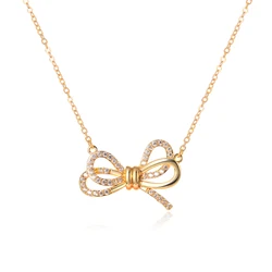 Rose Gold Plated Dainty Butterfly Pendant Necklace Crystal Charm Trendy Jewelry for Women Girls Teens Gifts