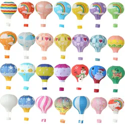 30cm Santa Claus Elk rainbow Hot Air Balloon Paper Lantern Lampshade DIY Crafts Ceiling Hanging Xmas Decorations Party Supplies