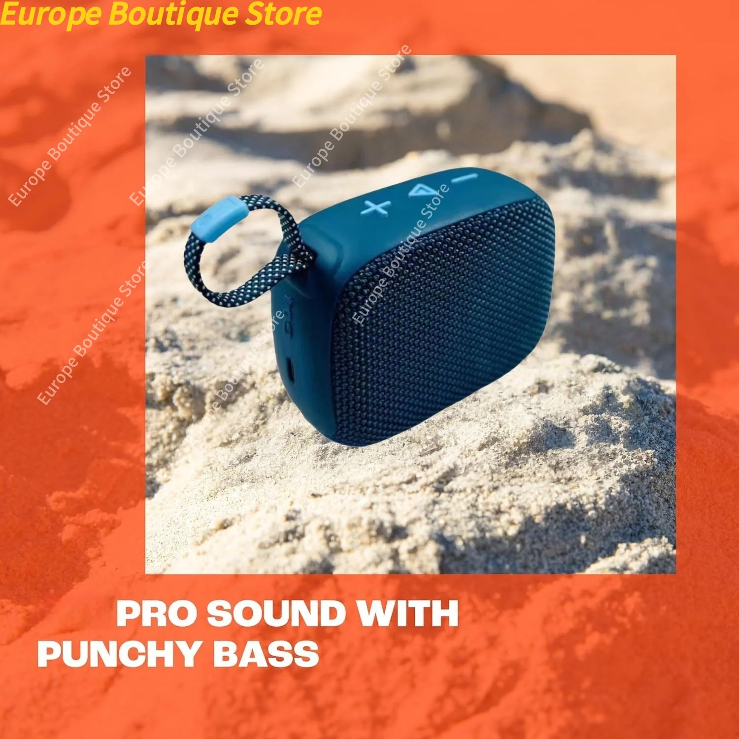 Altoparlante Bluetooth ultraportátil, impermeabile e antipolvere GO4, suono Big Pro con bassi perforati, batteria integrata da 7 ore