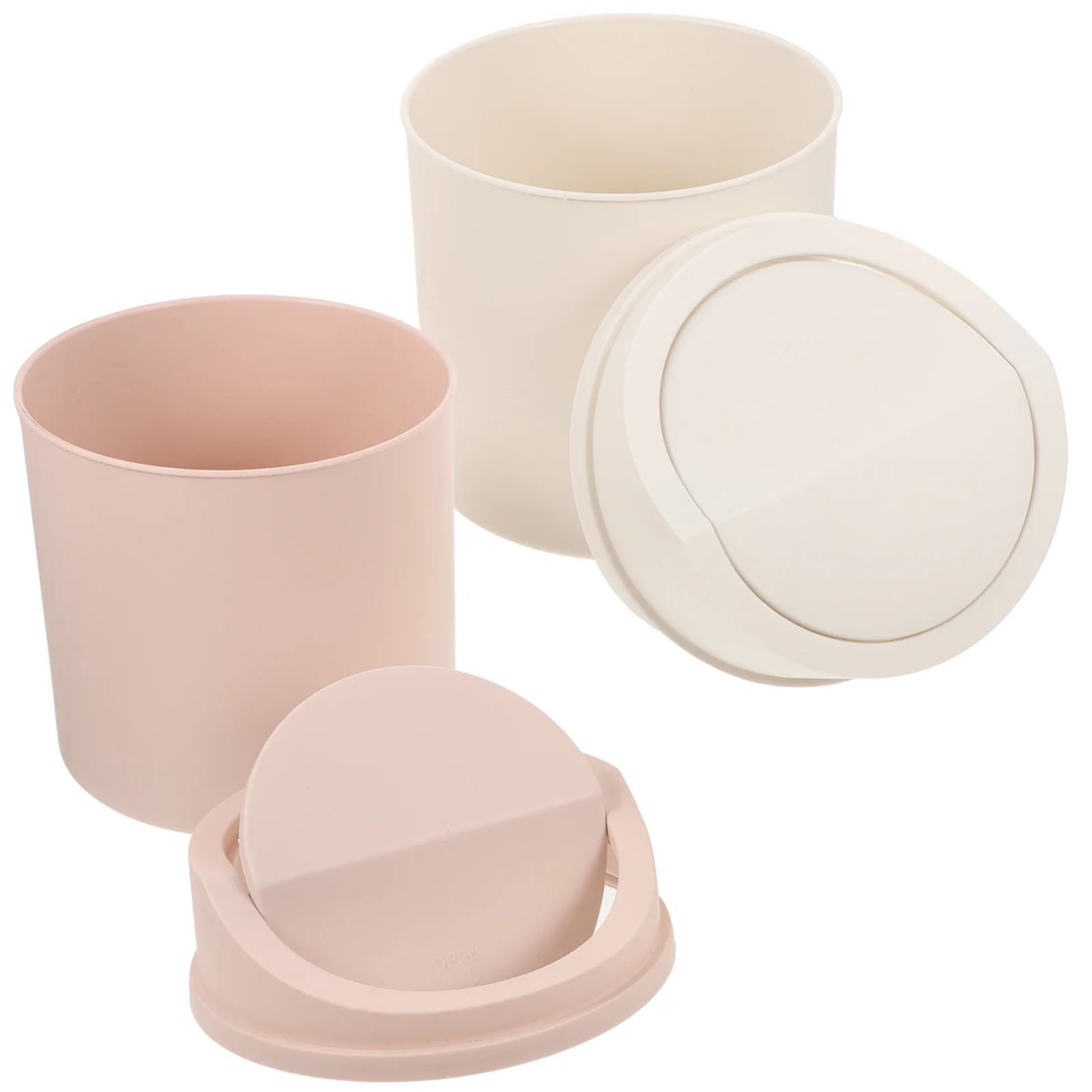

2Pcs Covered Table Garbage Cans Desktop Trash Bins Small Wastebasket for Bedroom Kitchen Living Room Trash Bin