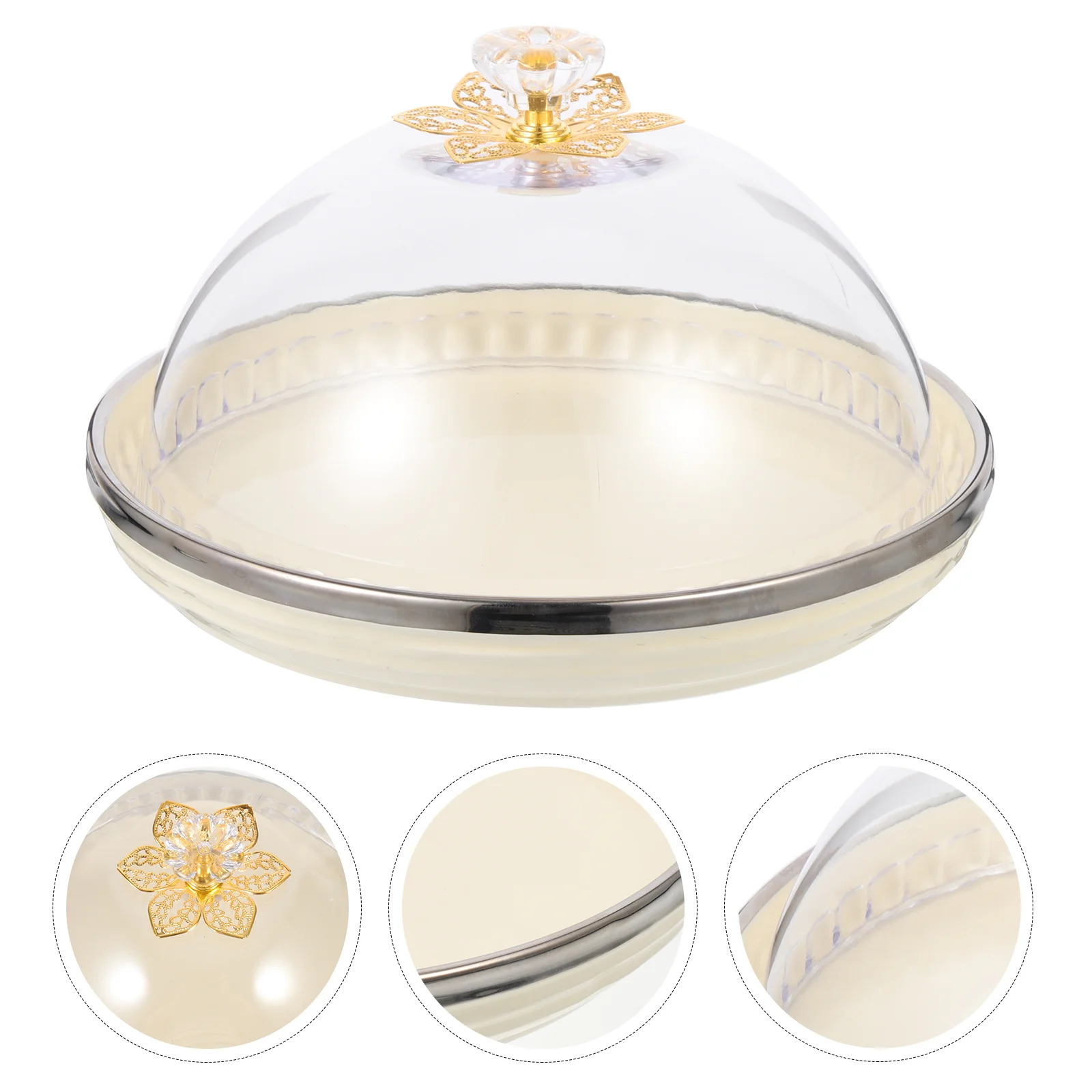 

Decorative Cake Plate with Dome Covered Stand for Dessert Display Birthday Party Banquet Safe Material Home Use
