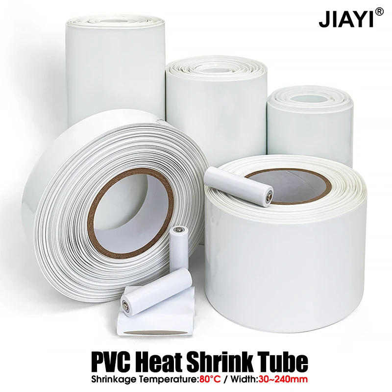 2 Meter Width 30mm 50 85~ 240mm 18650 Lip Battery White PVC Heat Shrink Tube Pack Insulated Film Wrap Lithium Case Cable Sleeve