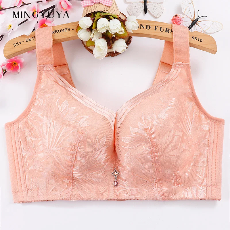 

Large size underwear women's big breasts show small bras thin 200 kg full cups with rims and sponge-free DEF cups bra women