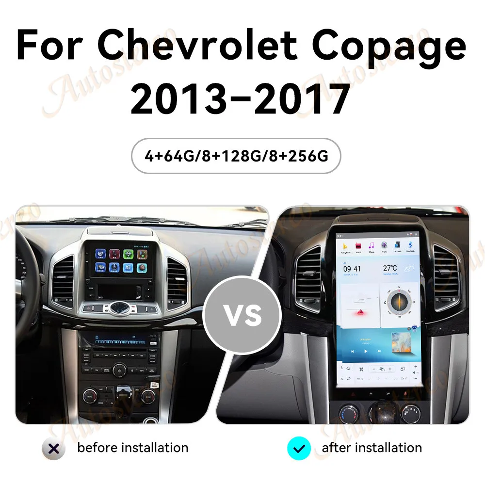 13.6''  Android Carplay For Chevrolet Captiva 2013-2017 Car Multimedia Player GPS Screen Head Unit Odometer Digital Cluster LED