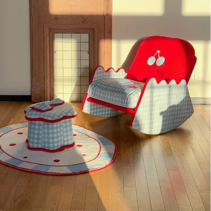 

Cherry Rocking Lounge Chair TikTok Cozy Bedroom Recliner Soft Sofa Bed Trend Accent Chairs for Living Room Lounge Chair