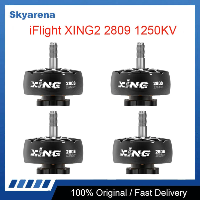 

4 шт. iFlight XING2 2809 1250KV 4-6S двигатель FPV Unibell с валом из титанового сплава 5 мм для FPV