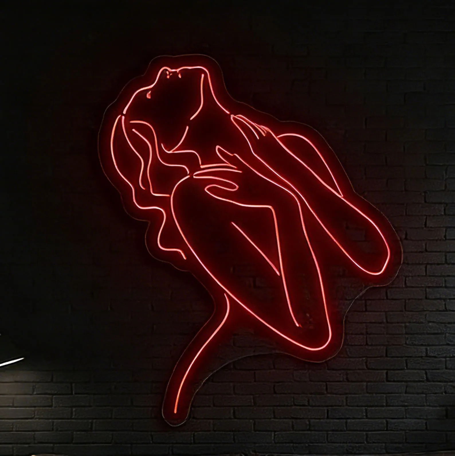 Woman Line Art Neon Sign,Female Minimal Line Drawing Neon Sign,Big Size Girly Decor Beautiful Lady Bedroom Spa Beauty Wall Neon