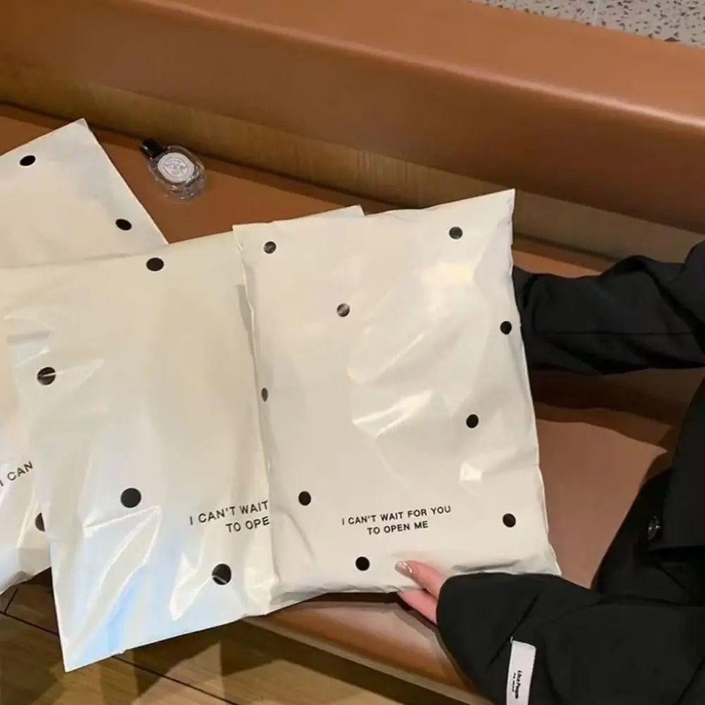 20 قطعة أكياس التوصيل السريع الجديدة المقاومة للماء أكياس تغليف الملابس البلاستيكية السميكة القابلة لإعادة الاستخدام أكياس تغليف الهدايا المتينة منقطة #1