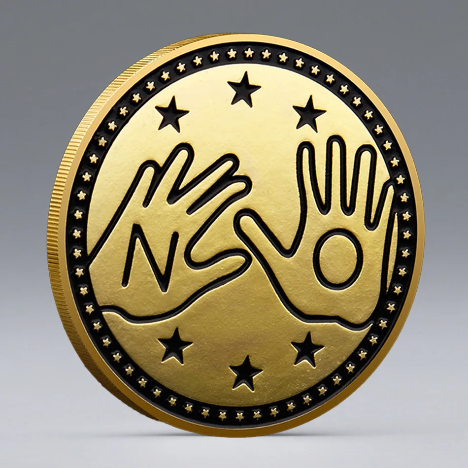 نعم أو لا قرار عملة معدنية ذهبية مطلية بويجا عملات تذكارية ديكور المنزل #2