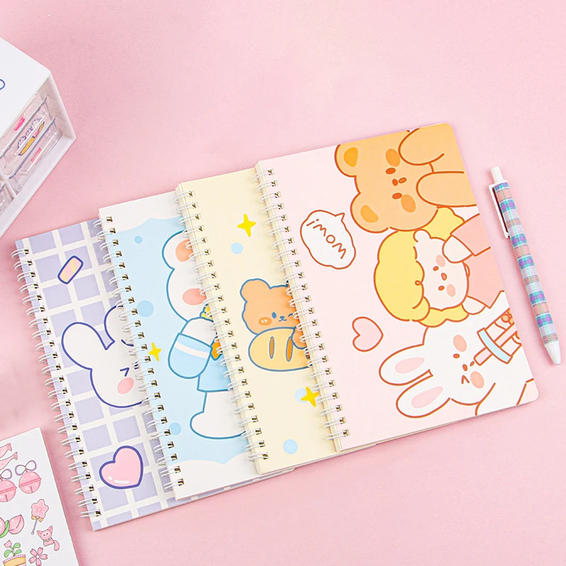 Cartoon Coil Book Cute Creative A5 Loose Leaf Notebook Stationery commercio all'ingrosso di alto livello di aspetto studenti Line Diary Book