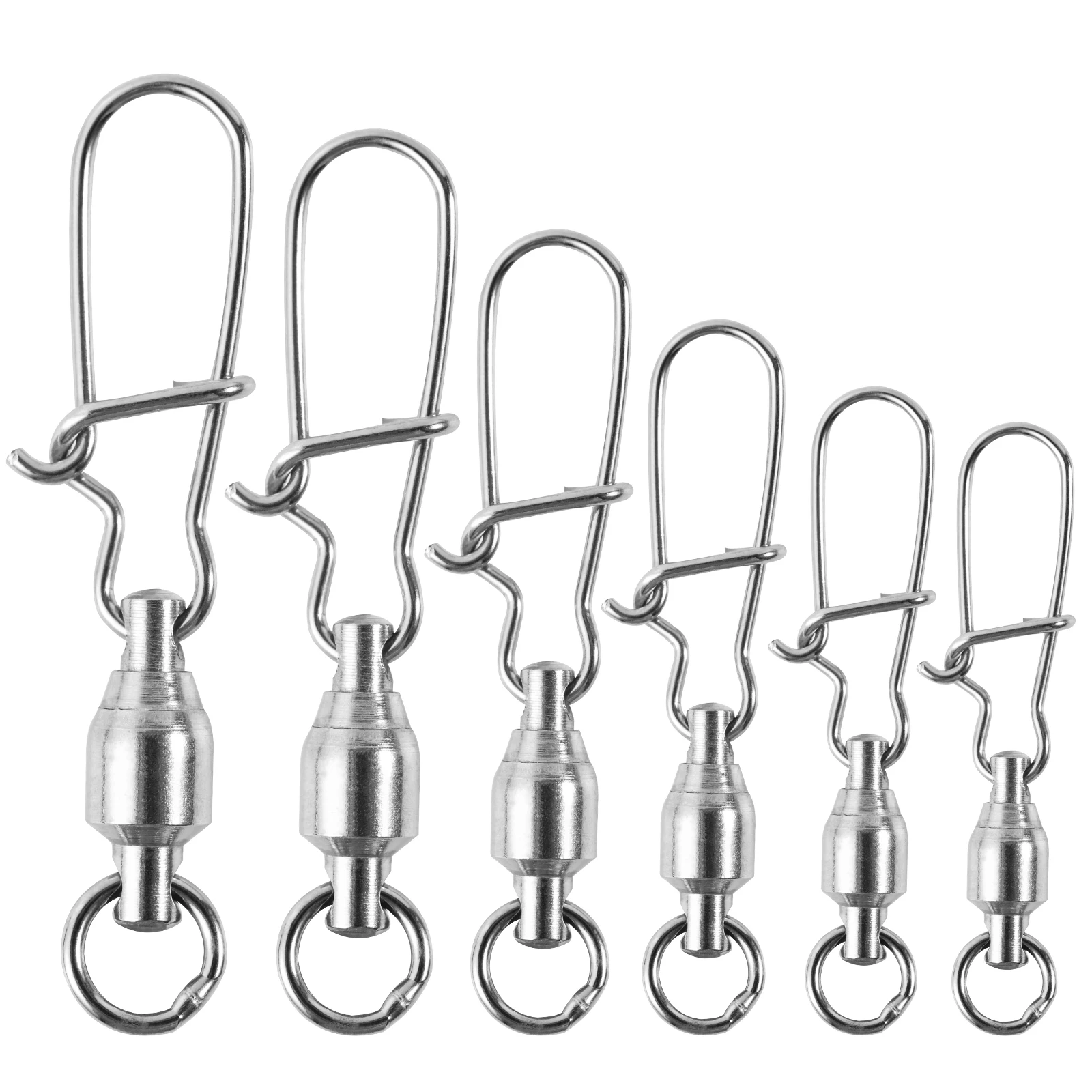Goture 100PCS Swivel Snap Connector Pin Ball Bearing Rolling Ring Buckle Kit Pesca Lure Line Connect Cross Lock Fishing Tools