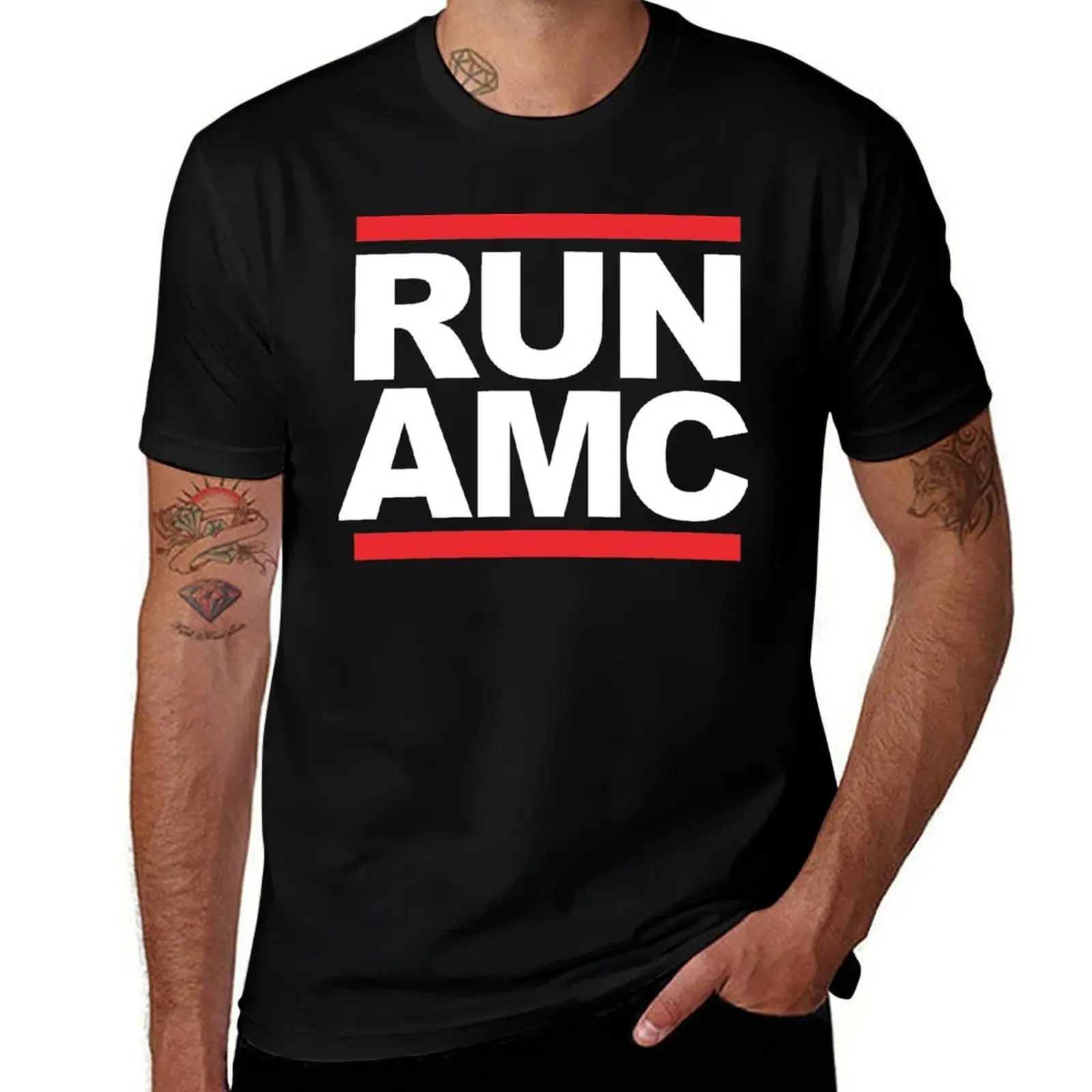 

RUN AMC $AMC Stonk T-Shirt man t shirt cotton man graphic t shirt T-Shirt
