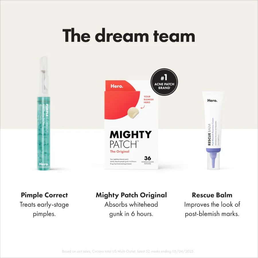 Mighty Patch แพทช์ดั้งเดิมจาก Hero Cosmetics The 1 Hydrocolloid Acne Pimple Patch สําหรับอาการหดตัวและผิวขาวใน 1 การใช้งาน นี