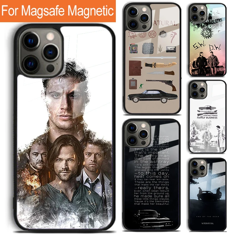 Supernatural SPN Dean Sam Phone Case For iPhone 16 15 14 13 12 11 Pro Max Plus Magsafe Magnetic Wireless Charging Cover