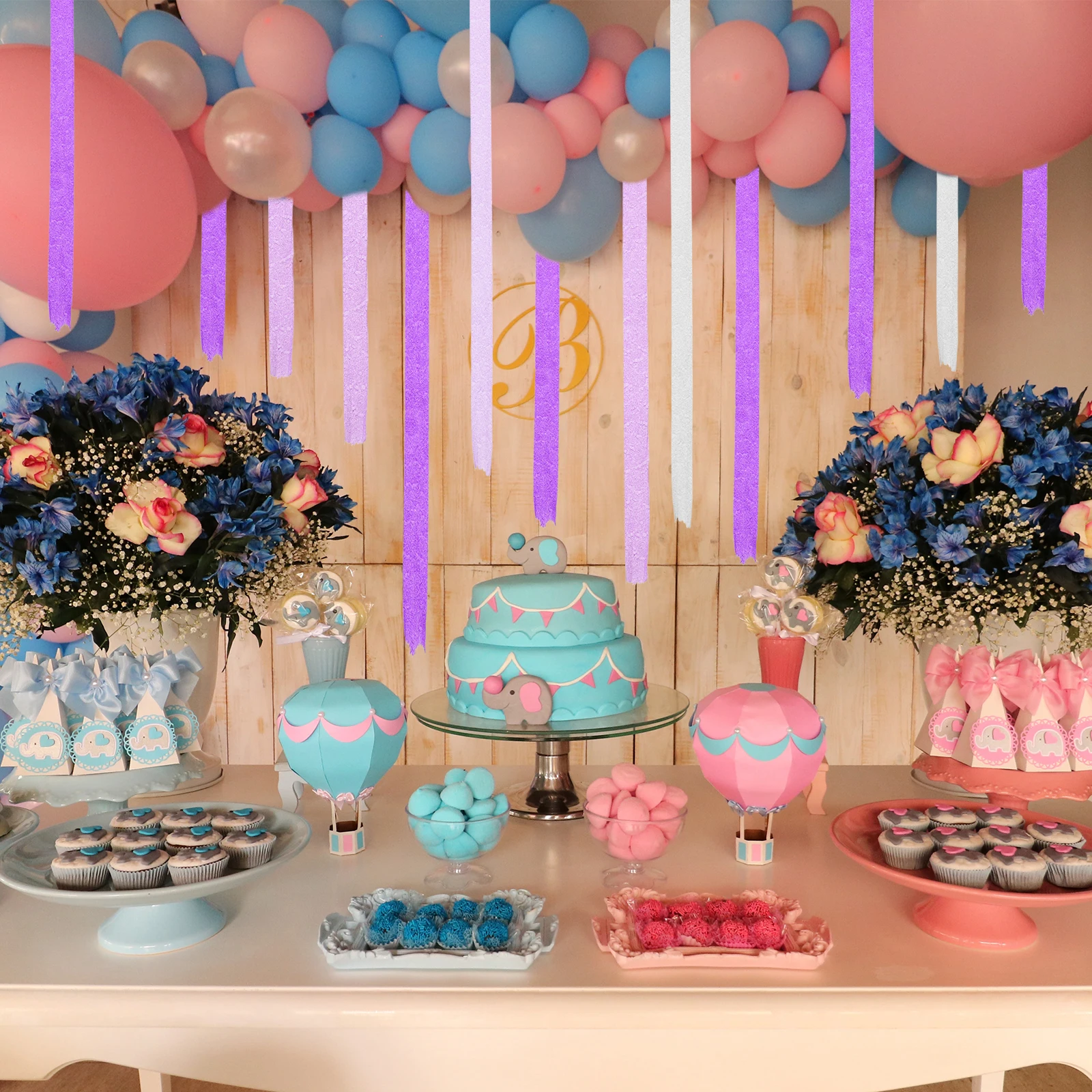 

8 Rolls White Crepe Paper Streamers Party Decorations Birthday Wedding Celebration Banners Ribbons Stretchable Easy Use