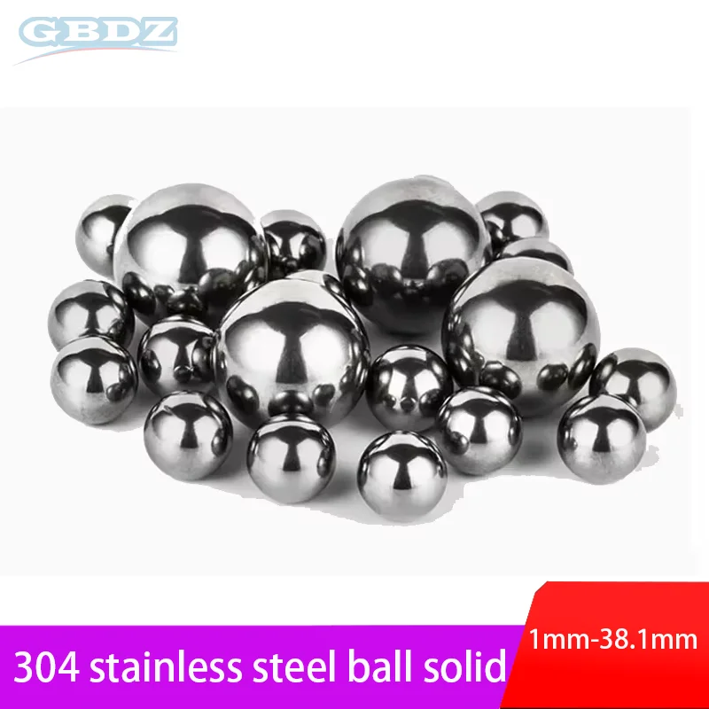

304 Stainless Steel Solid Ball Dia 1-80mm High Precision Bearing Steel Small Pellet Round Smooth Slides Ball Bearing Ball