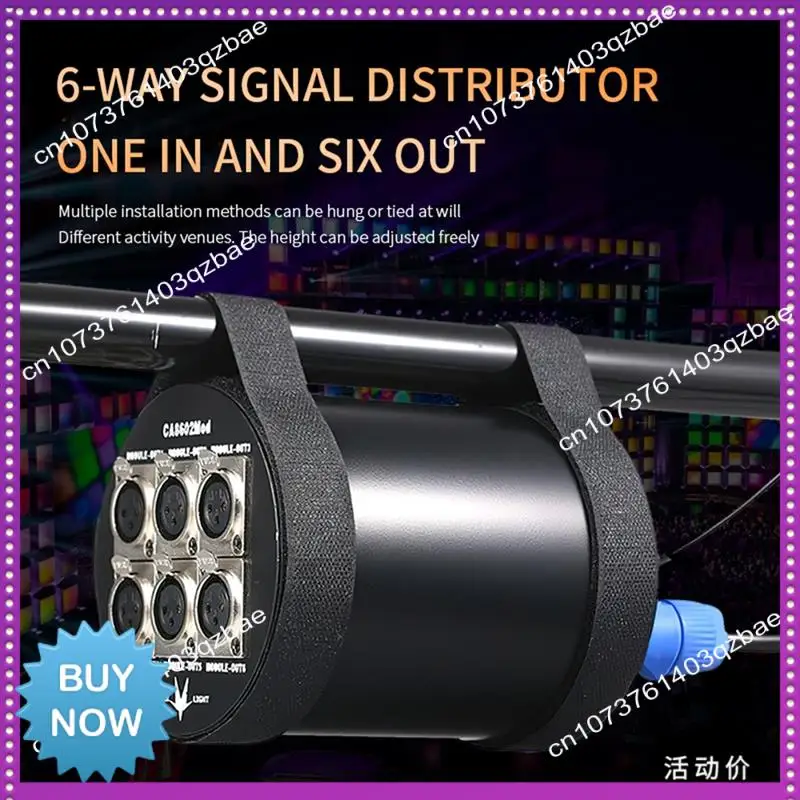 Hot Ltem 6 Channel Signal Output Splitter DMX512 3-Pin Standard Signal Amplifier DJ Disco Stage Lighting Control