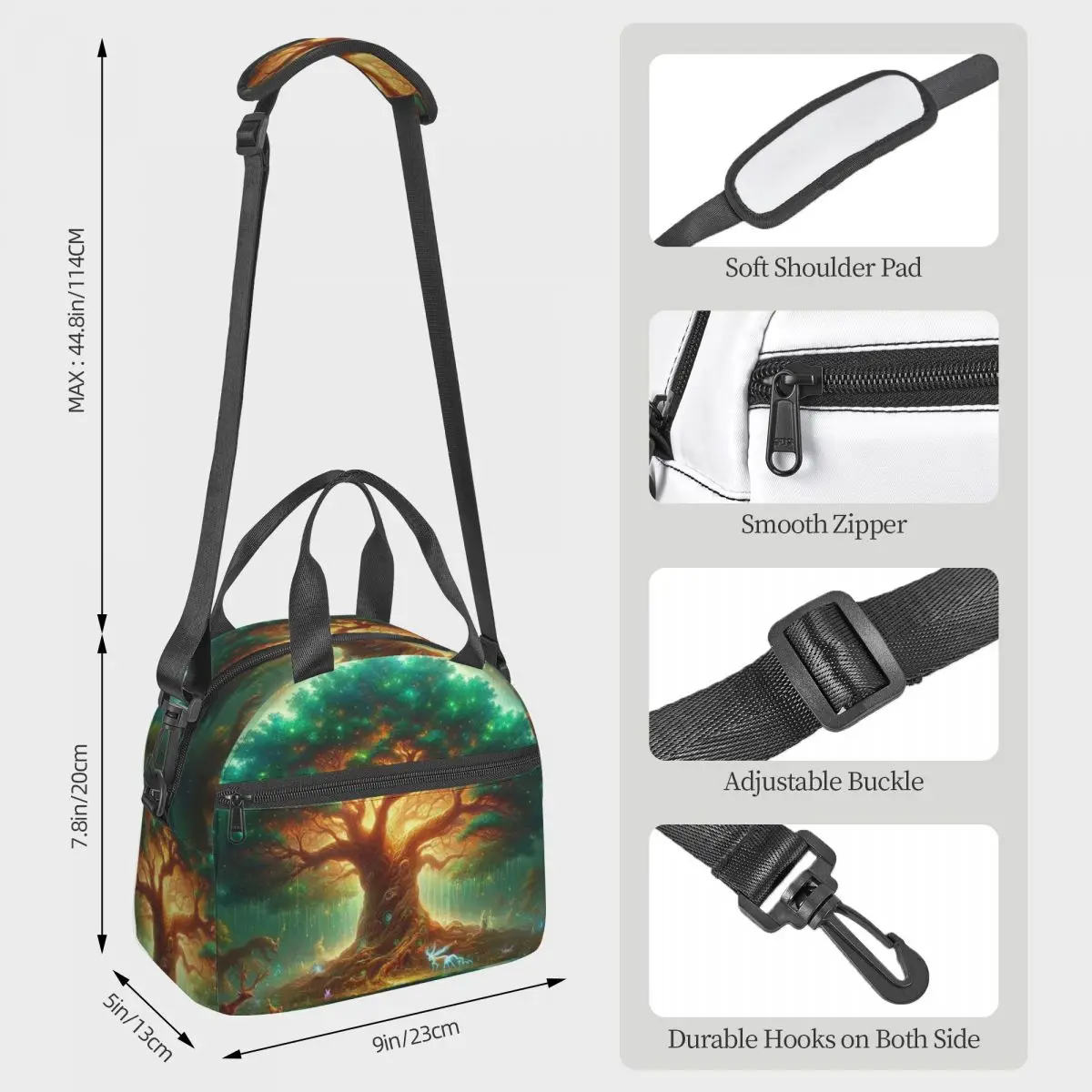 Enchanted Tree Of Life Lunch Bags Insulated Bento Box Waterproof Lunch Tote Picnic Bags Cooler Bag for Woman Children