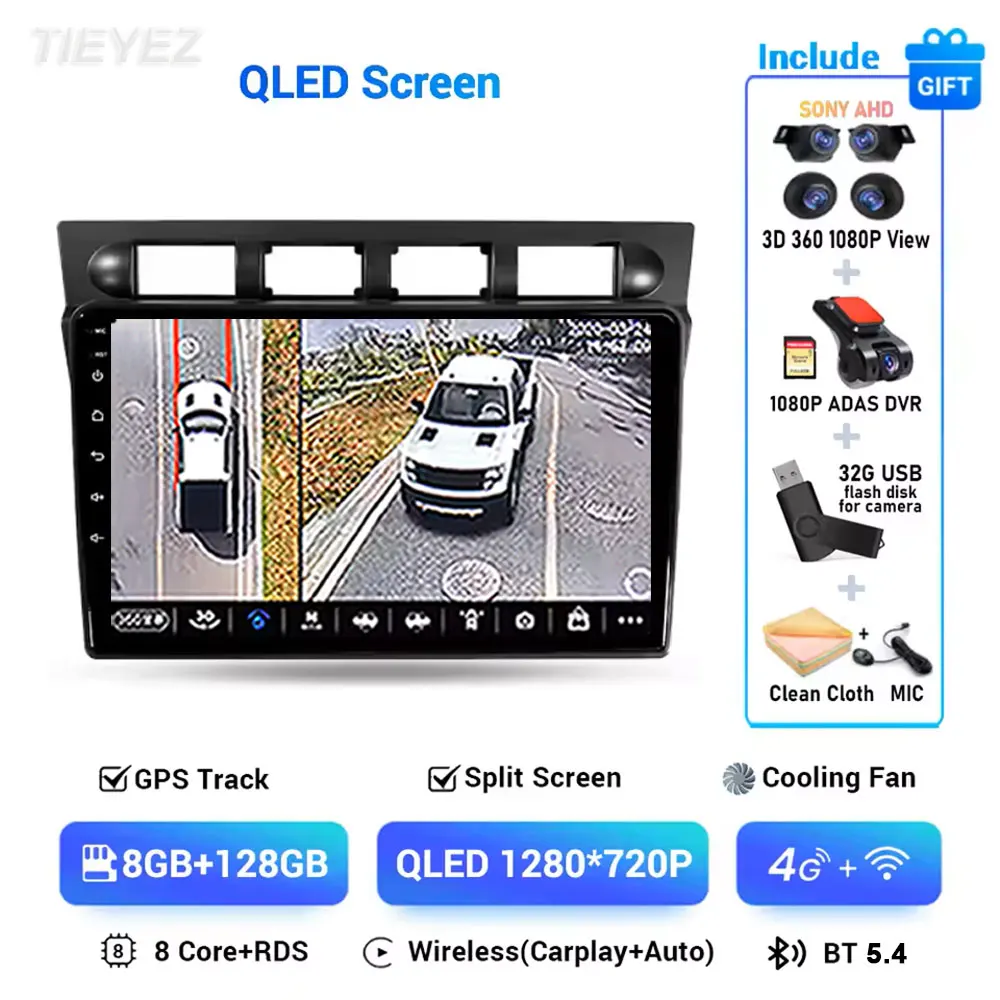 Android 15 Carplay Auto Multimedia Voor Kia Morning Picanto 2004-2007 2 K Radio Stereo WIFI GPS Navigatie WIFI 4G BT DSP DVD