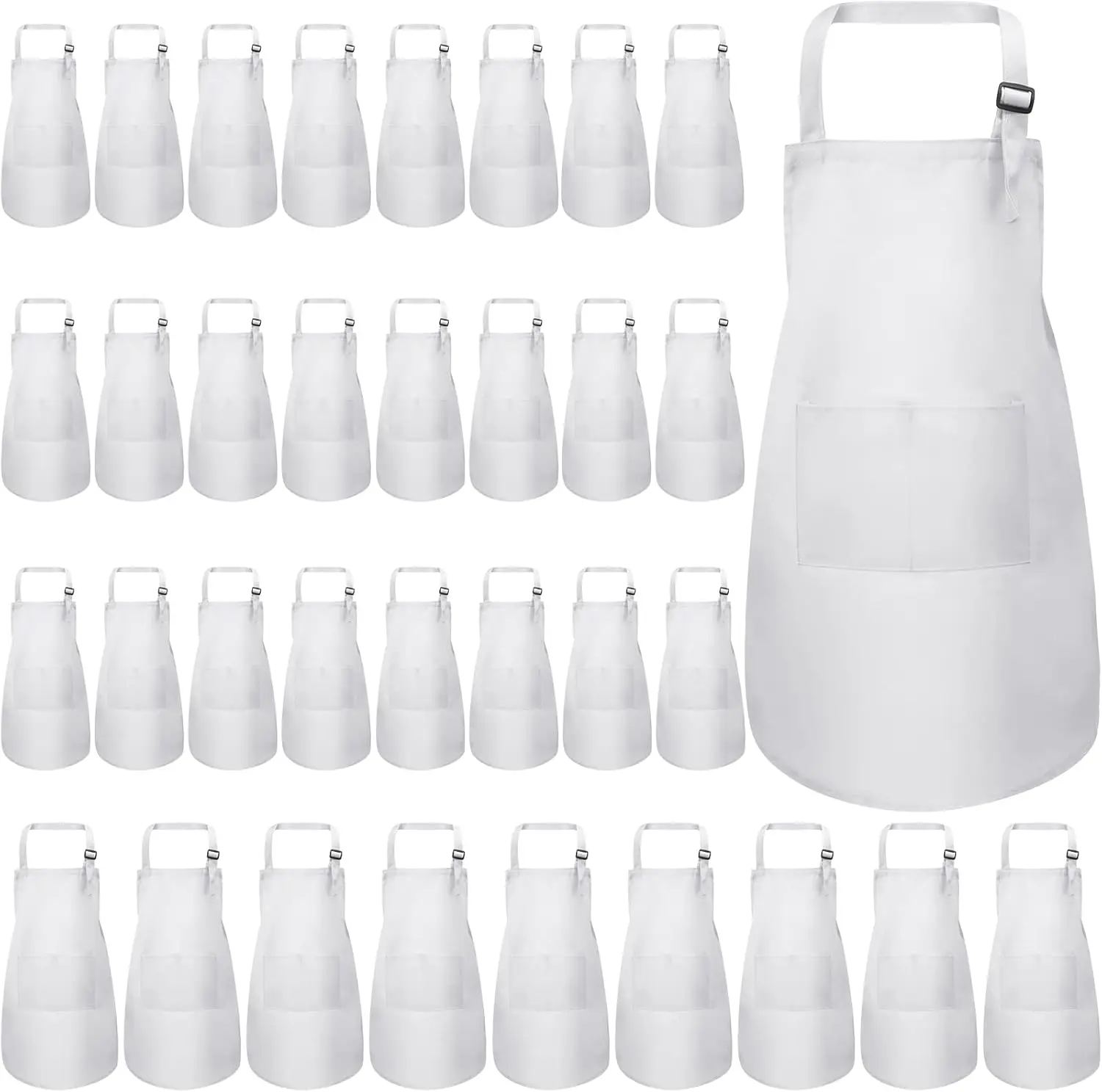 

35 Pcs Adjustable Chef Apron for Cooking, Kitchen, Grilling & Painting - Versatile Artists Aprons