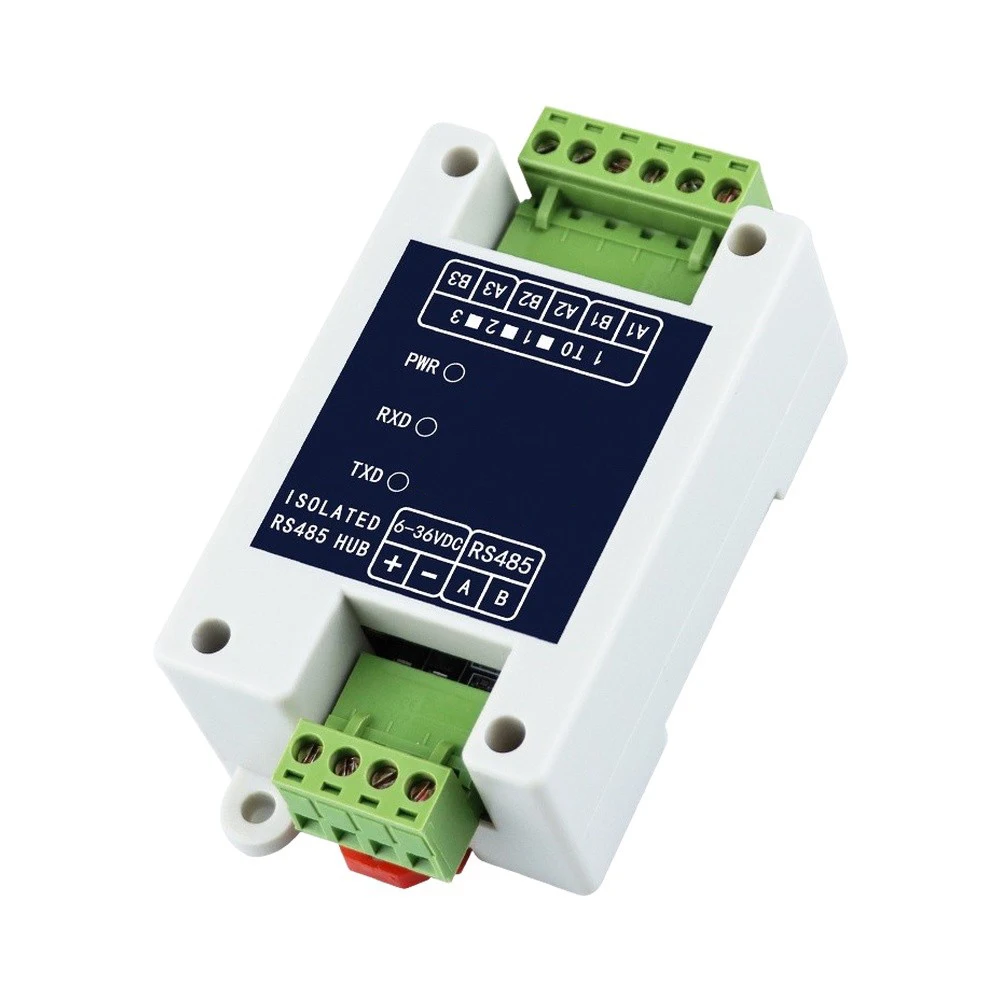 1-Channel RS485 Hub for Signal Extension and Isolation Compatible with PLCs Drives and Sensors 35mm Rail Mount