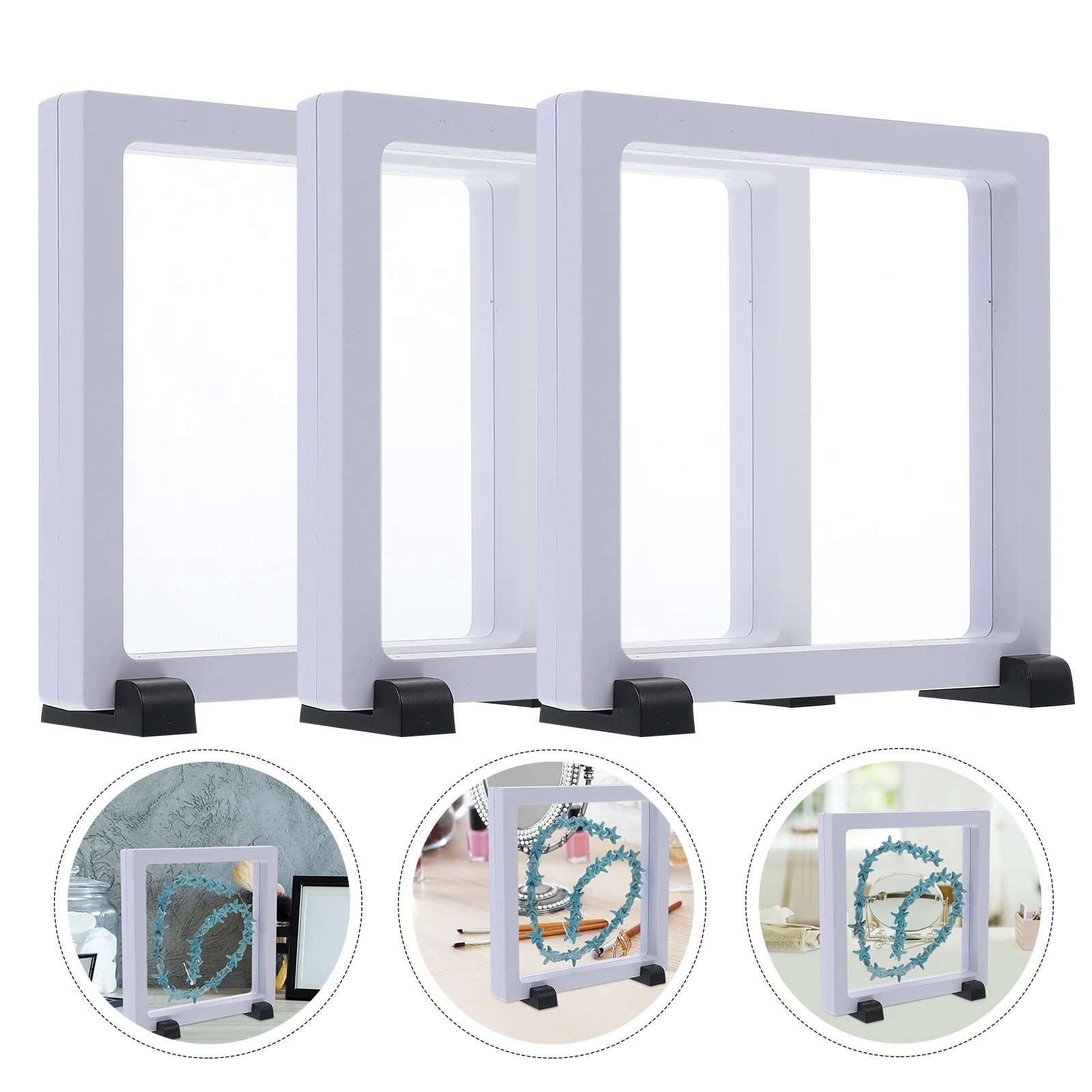 

3 set Transparent Jewelry Stands Storage Holders Moisture Proof Non Slip Bottom Display Stand Jewelry Organizer