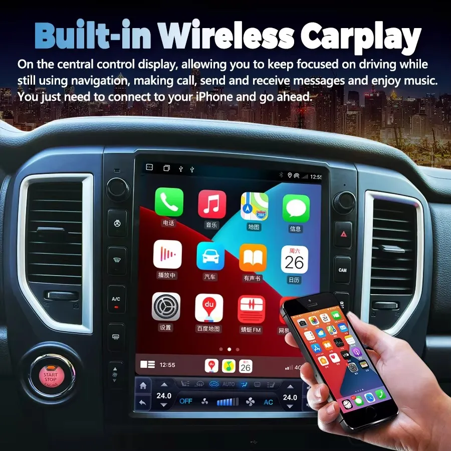 12.1 بوصة أندرويد 13 راديو السيارة ل 2016-2019 نيسان تيتان Carplay نظام تحديد المواقع والملاحة السيارات ستيريو مشغل وسائط متعددة رئيس وحدة