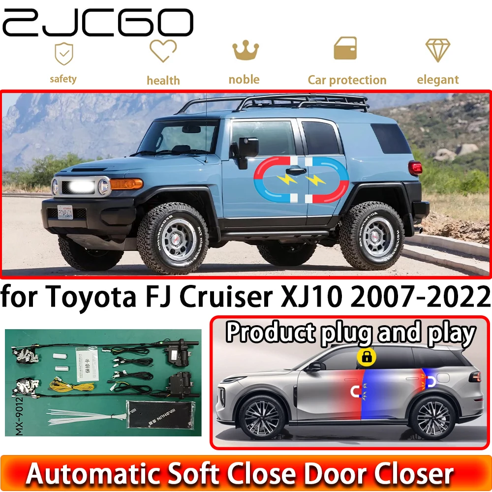 

ZJCGO for Toyota FJ Cruiser XJ10 2007-2022 Soft Close Door Kit Power Closing Latch System Auto Pull Door Easy Close Plug & Play