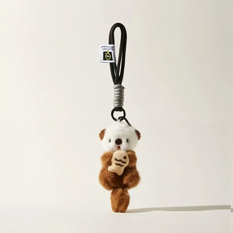 Nouveau Porte-clés Pendentif Loutre Mignon et Charmant, Breloque de Sac en Peluche Adorable, Figurine de Poisson de Dessin Animé, Accessoires Chics