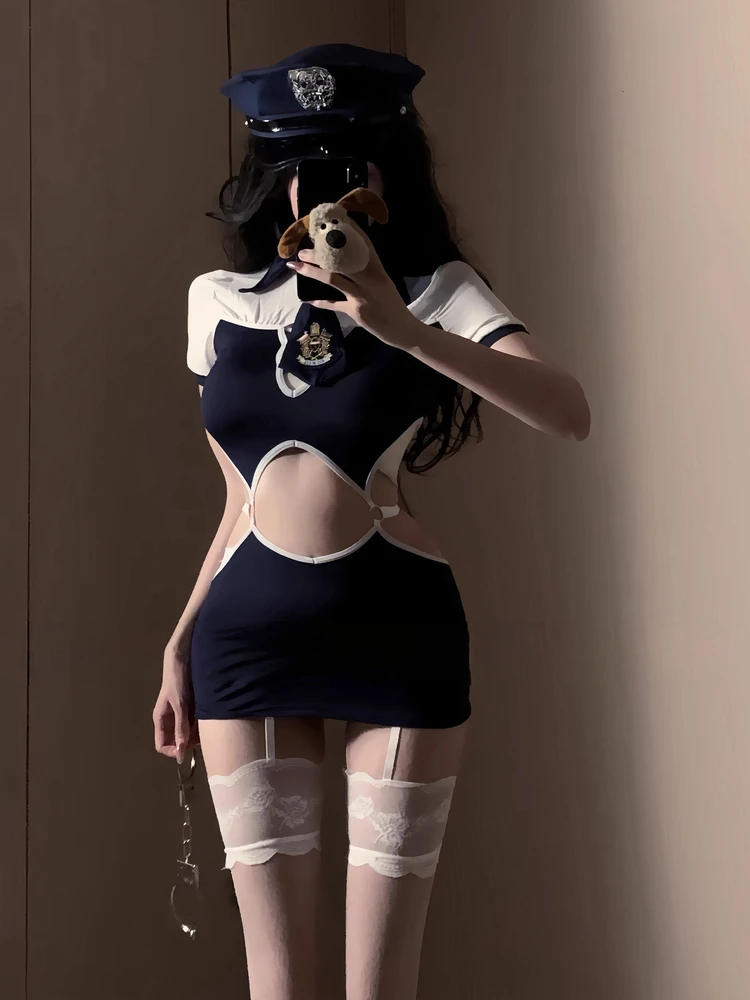 

Сексуальный женский костюм для косплея полиции кролика, комплект, тематическая облегающая юбка на Хэллоуин, ort Sve, ажурная низкая талия, полиэфирное волокно