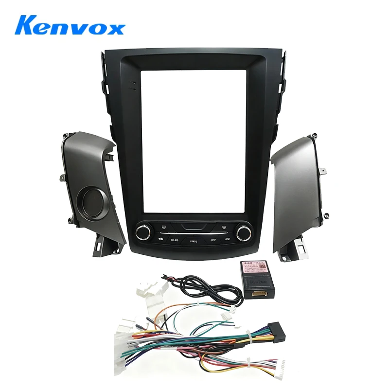 

Kenvox 9.7" Tesla Vertical Screen Car Radio Fascia Frame for Toyota 2009-2014 RAV4 Dash Kit Install Panel wire harness Adapter