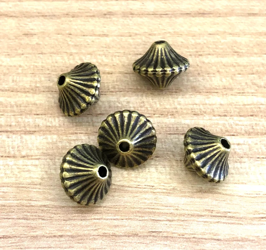 20pcs   10*10mm     Alloy metal  tapered spacer beads  handmade DIY accessories  HW2896