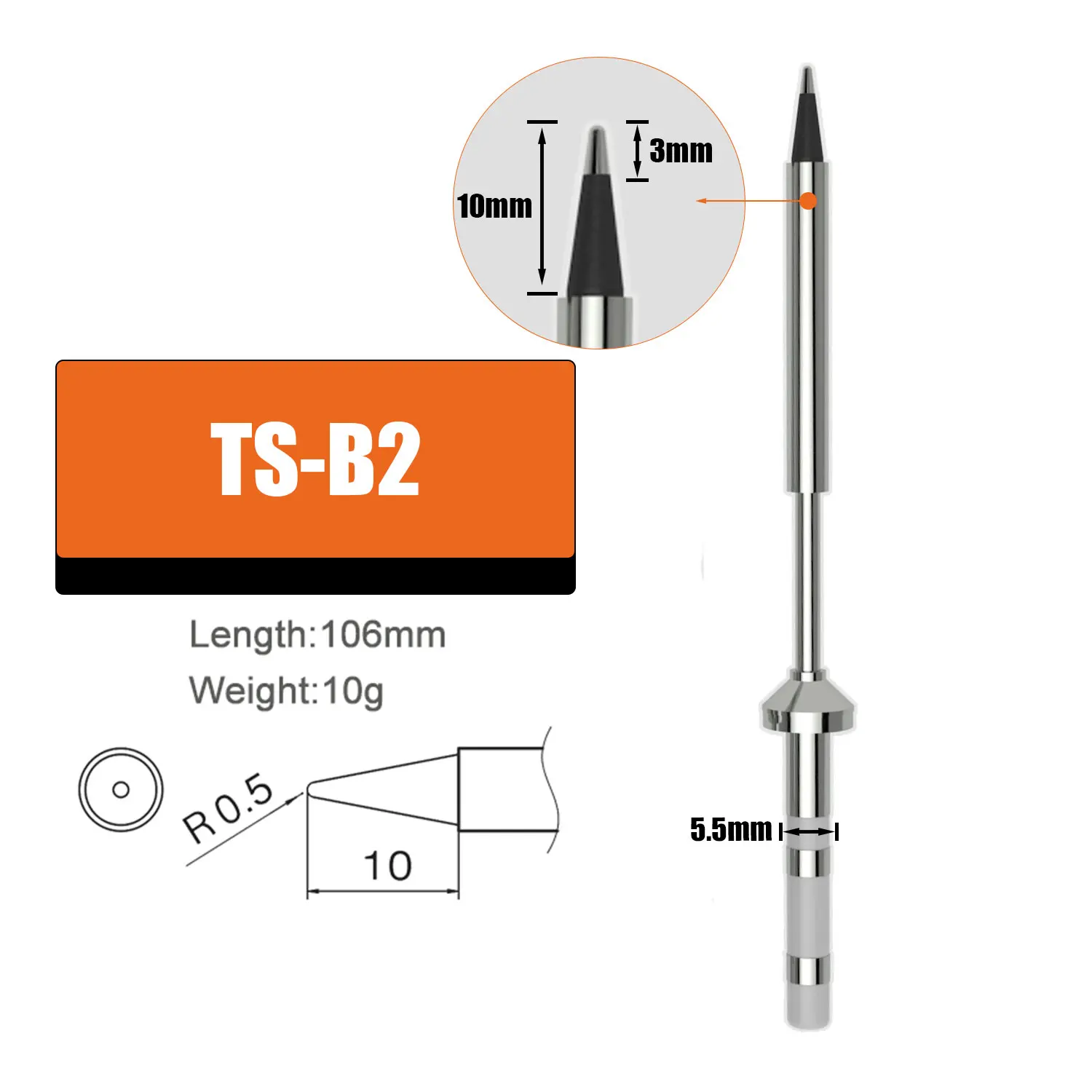 High-quality Pine64 TS101 T85 Replacement Soldering Iron Tip Quick Heating Stable Temperature More Durable TS-B2 BC2 Series