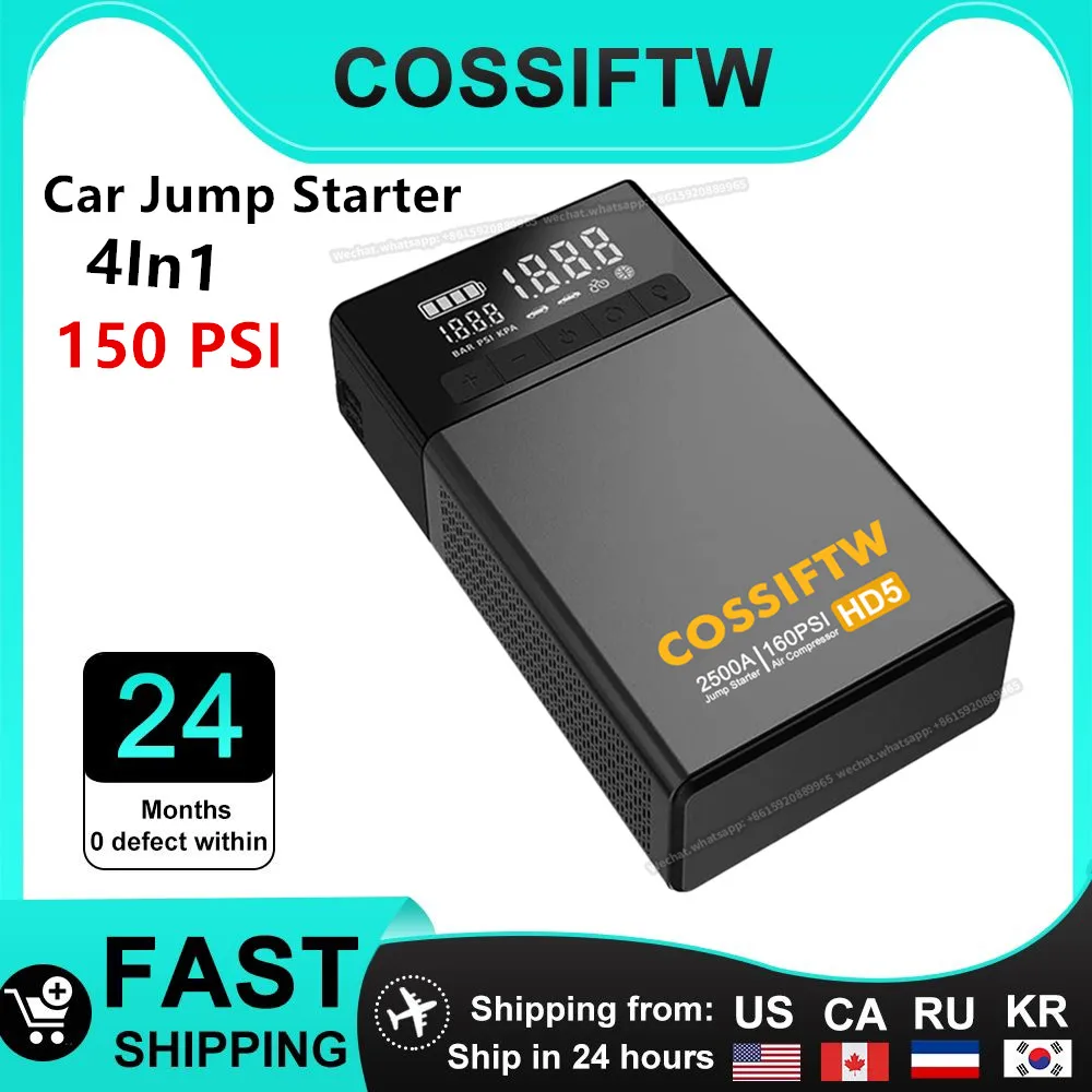 

Car jump starter with air compressor power bank car battery jump starter car tire pump power bank portable air pump tire inflato