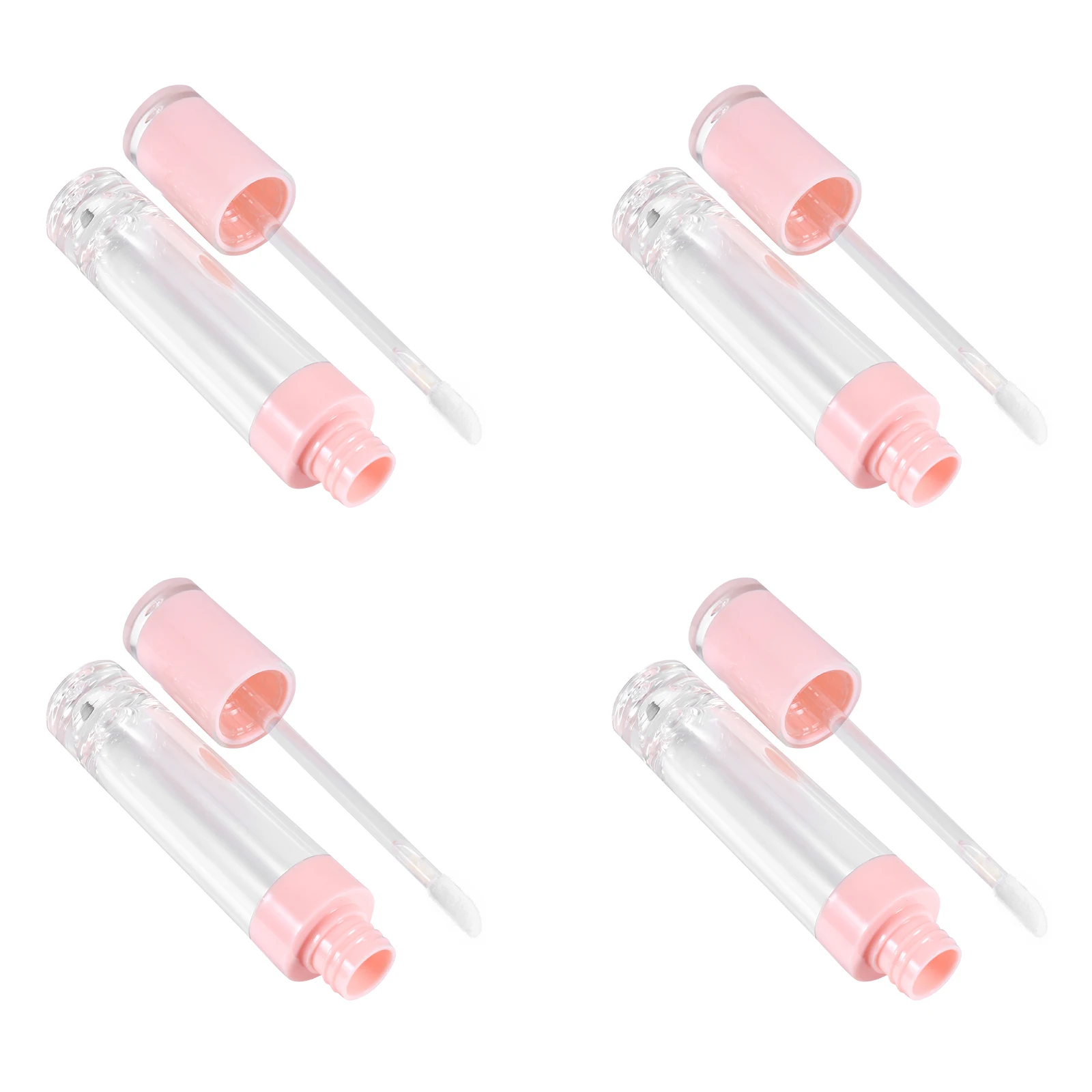 

4pcs Empty Gloss Tubes Plastic Portable Containers For Diy Lip Liquid Oil Holder Small Lip Gloss Bottles Organizer Travel Use