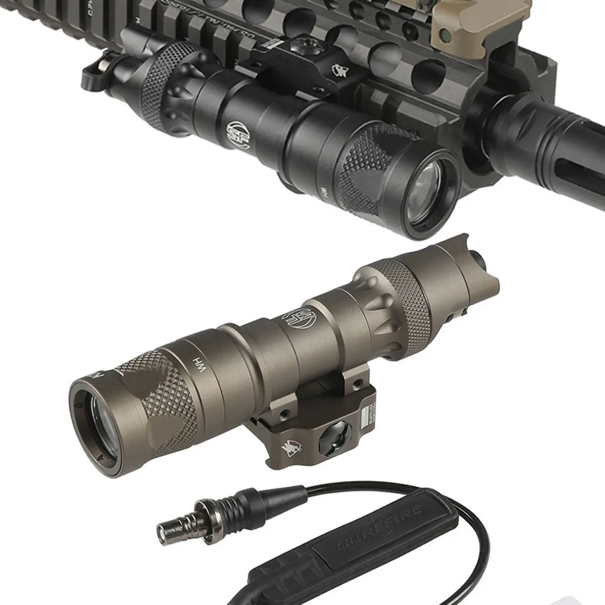 التكتيكية Surefire M323V كشاف صغير QD جبل ستروب ثابت مع مفتاح بالتحكم عن بعد ل Picatinny السكك الحديدية الادسنس مصباح يدوي