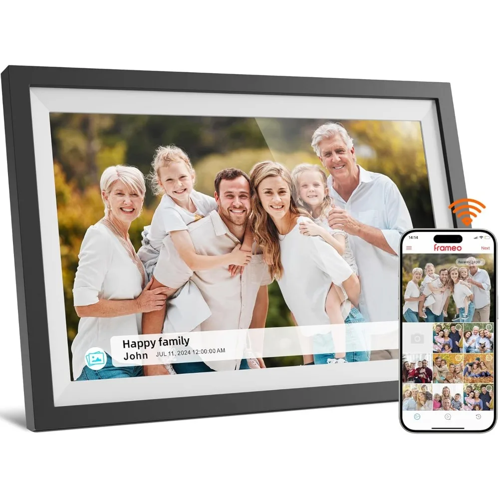 10.1 Inch Digital Picture Frame 1280x800 IPS Touch Screen Auto Rotate 16GB SD Support Share Photos Remotely Gift